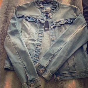 Kensie Jean Jacket with Ruffles